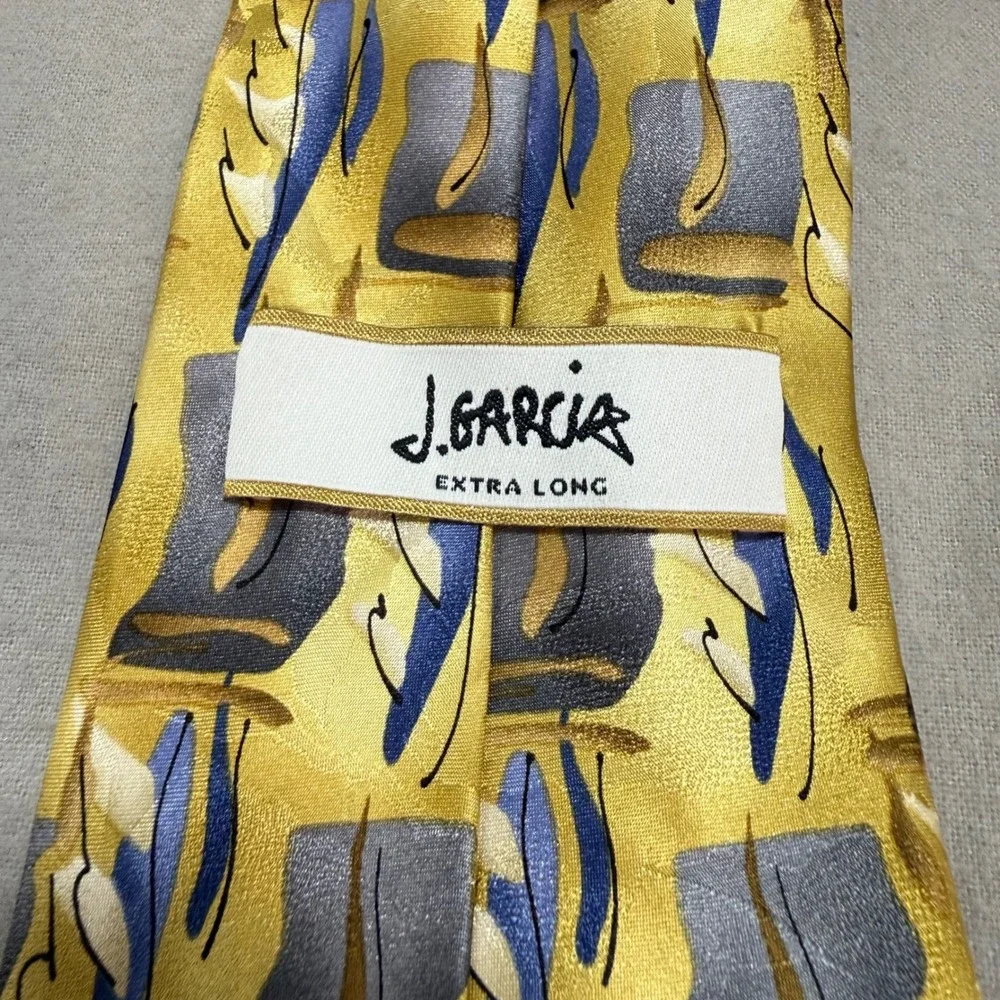 J. Garcia Silk Tie Warthog Glasses Collection 40 Abstract Vintage Art Extra Long